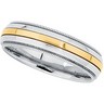 6mm Stainless Steel and 18KY Comfort Fit Milgrain Band Ref 281942