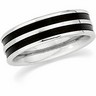 6.25mm Stainless Steel Comfort Fit Band with Inset Rubber Stripes Ref 175463