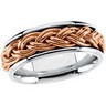 8mm 14K White and Rose Gold Bridal Handwoven Band Ref 140251