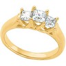 Three Stone Princess Cut Diamond Ring .88 CTW Ref 294426