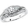 Three Stone .88 CTW Engagement Ring with .1 CTW Band Ref 509013