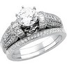 Retro-Antique Style Semi-Set 5/8 carat TW Engagement Ring with 1/10 carat TW Matching Band | 62255
