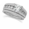 Bridal Engagement Ring with 1 CTW Round Accents and Matching Band Ref 760810