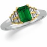 Emerald Cut Two Tone Semi Set .33 CTW Bridal Engagement Ring Ref 940541