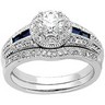Genuine Sapphire and Diamond Engagement Ring with Band .27 CTW Ref 630505
