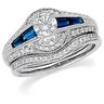 Genuine Sapphire and Diamond Engagement Ring with Band .35 CTW Ref 177600