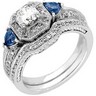 Genuine Sapphire and Diamond Engagement Ring with Band .45 CTW Ref 534702