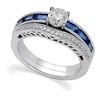Genuine Sapphire and Diamond Engagement Ring with Band .14 CTW Ref 593766