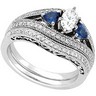 Genuine Sapphire and Diamond Engagement Ring with Band .38 CTW Ref 119856