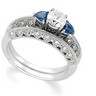 Genuine Sapphire and Diamond Engagement Ring with Band .17 CTW Ref 475225