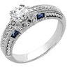 Genuine Sapphire and .13 CTW Diamond Semi Set Engagement Ring Ref 425301