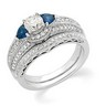 Genuine Sapphire and Diamond Engagement Ring with Band .46 CTW Ref 807868