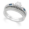 Genuine Sapphire and Diamond Engagement Ring with Band .38 CTW Ref 508087