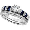 Genuine Sapphire and Diamond Engagement Ring with Band .25 CTW Ref 383440