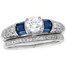 Genuine Sapphire and Diamond Engagement Ring with Band .48 CTW Ref 418144