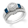 Genuine Sapphire and Diamond Engagement Ring with Band |.38 CTW Ref 661782