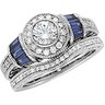 Genuine Sapphire and Diamond Engagement Ring with Band |.63 CTW Ref 825313