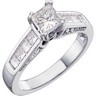 Princess .75 CTW Bridal Engagement Ring with .5 CTW Band Ref 297316