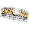 Two Tone Bridal .38 CTW Engagement Ring with .2 CTW Band Ref 279211