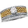 Two Tone Bridal .5 CTW Engagement Ring with .2 CTW Band Ref 681694