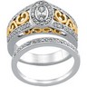 Two Tone Oval .33 CTW Engagement Ring with .1 CTW Band Ref 790625