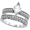 Vintage Style Bridal 1 CTW Engagement Ring with .25 CTW Band Ref 117482