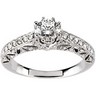Platinum Vintage Style Bridal Semi Set Engagement Ring .38 CTW Ref 197442
