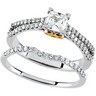 Two Tone Bridal .25 CTW Engagement Ring with .17 CTW Band Ref 564182