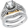 Diamond Two Tone .5 CTW Engagement Ring with .1 CTW Band Ref 974557