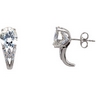 Created Moissanite and Diamond Earrings 9 x 7mm .17 CTW Ref 733074