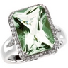 Genuine Green Quartz and Diamond Ring .25 CTW 14 x 10mm Ref 993454