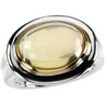 Genuine Cabochon Lime Quartz Ring 14 x 10mm Ref 722337