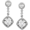 Moissanite and Diamond Earrings 2.25 CTW and .5 CTW Ref 337421