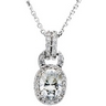 Created Moissanite and Diamond Necklace 7 x 5mm .17 CTW Ref 294928