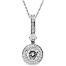 Created Moissanite and Diamond Necklace .1 CTW and .33 CTW Ref 618871