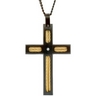Black and Yellow Ion Plated Cable Cross with Diamond Ref 868212