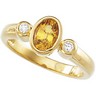 Genuine Yellow Sapphire and Diamond Ring 7 x 5mm Ref 680844