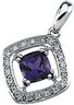 Genuine Amethyst & Diamond Pendant | 6 mm | 1/10 carat TW | SKU 64560