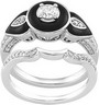 Onyx Diamond .5 CTW Engagement Ring with .1 CTW Band Ref 289141