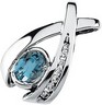 Genuine Aquamarine and Diamond Pendant 7 x 5mm .08 CTW Ref 112505