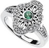 Genuine Emerald and Diamond Ring 3.75mm .2 CTW Ref 637787