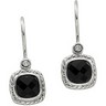 Genuine Onyx and Diamond Earrings 6mm .03 CTW Ref 807307