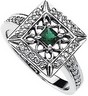 Genuine Emerald and Diamond Ring 3.5mm .2 CTW Ref 855889
