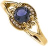 Genuine Iolite And Cultured Pearl Ring Ref 310535