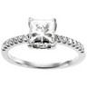 Moissanite And Diamond Ring 6mm 1.33 Carat Center and .17 CTW Ref 165220