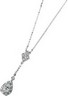 Created Moissanite & Diamond Drop Necklace | 6 x 4 mm = 1/2 carat / 1/6 carat TW | SKU: 65479