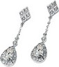 Moissanite and Diamond Drop Earrings 6 x 4mm .33 CTW Ref 791505