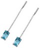 Genuine Swiss Blue Topaz and Diamond Earrings 8 x 5mm .08 CTW Ref 802195