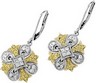 Natural Yellow and White Diamonds Lever Back Earrings .5 CTW Ref 107540