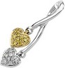 Natural Yellow and White Diamonds Double Heart Pendant .08 CTW Ref 558661